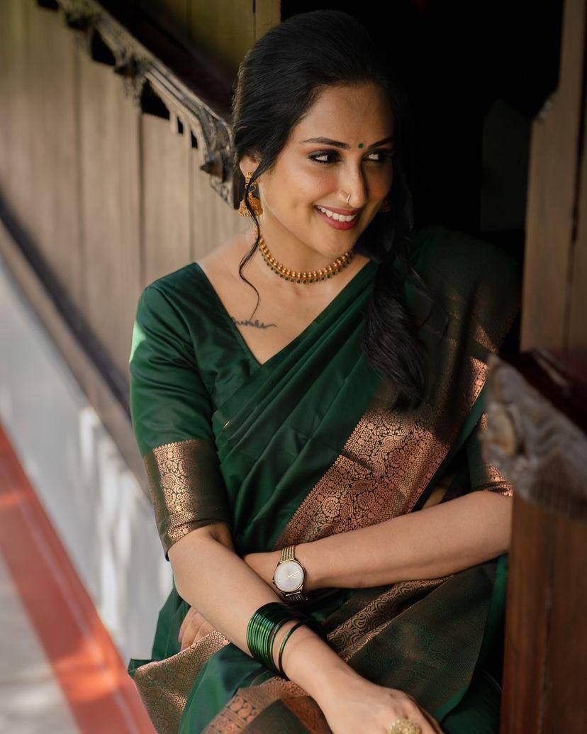 Soft Cotton Green Saree | Wedding Look