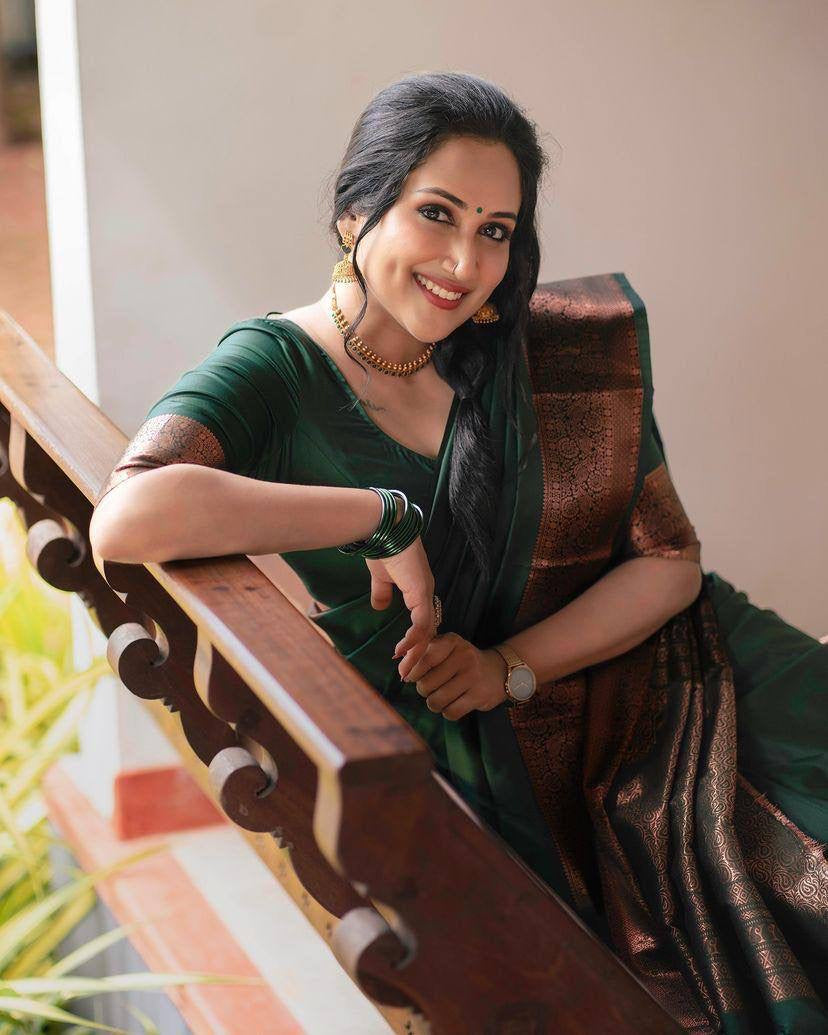 Soft Cotton Green Saree | Wedding Look