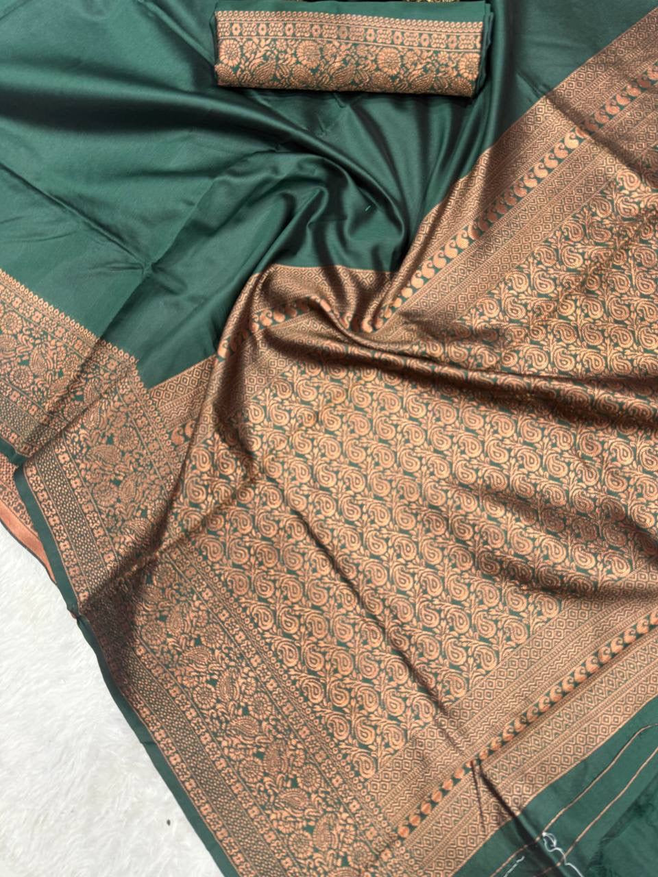 Soft Cotton Green Saree | Wedding Look