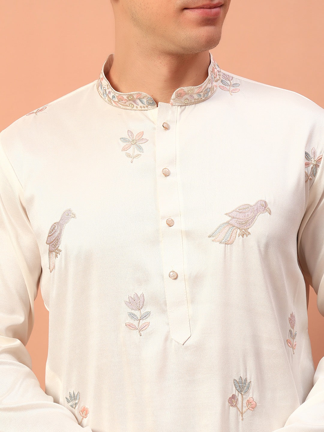 Men Kurta set with embroidery