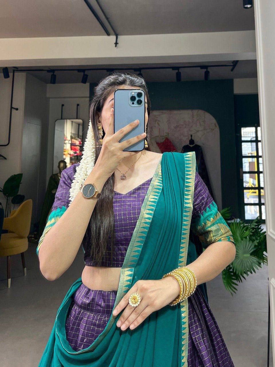 Purple Lehenga Choli Set with Georgette Dupatta š·