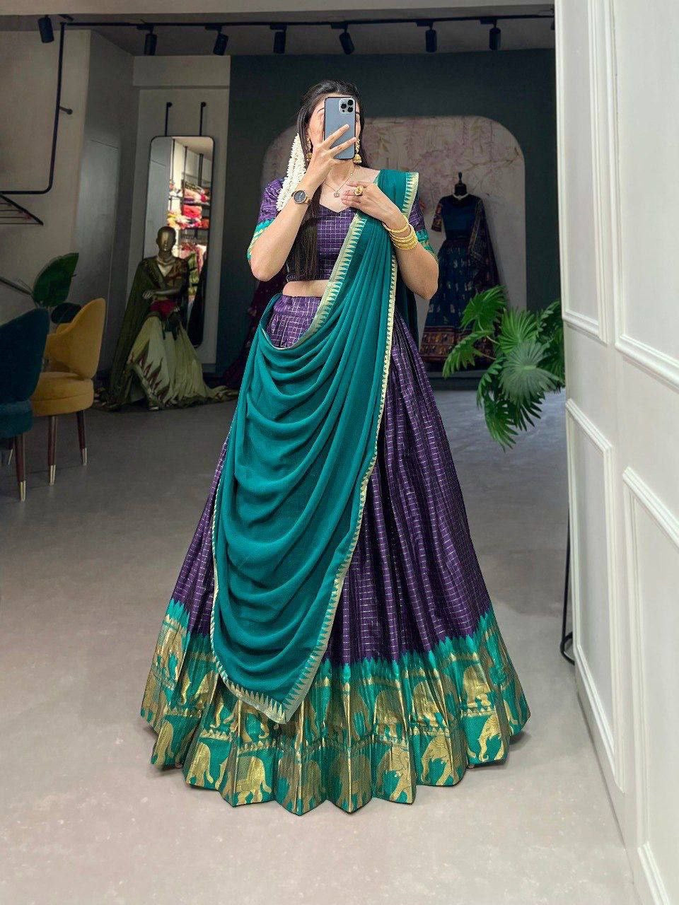 Purple Lehenga Choli Set with Georgette Dupatta š·