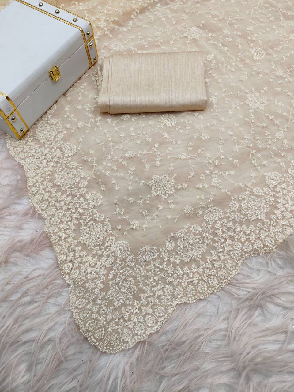 Tisha Soft Georgette Saree with Embroidery Work