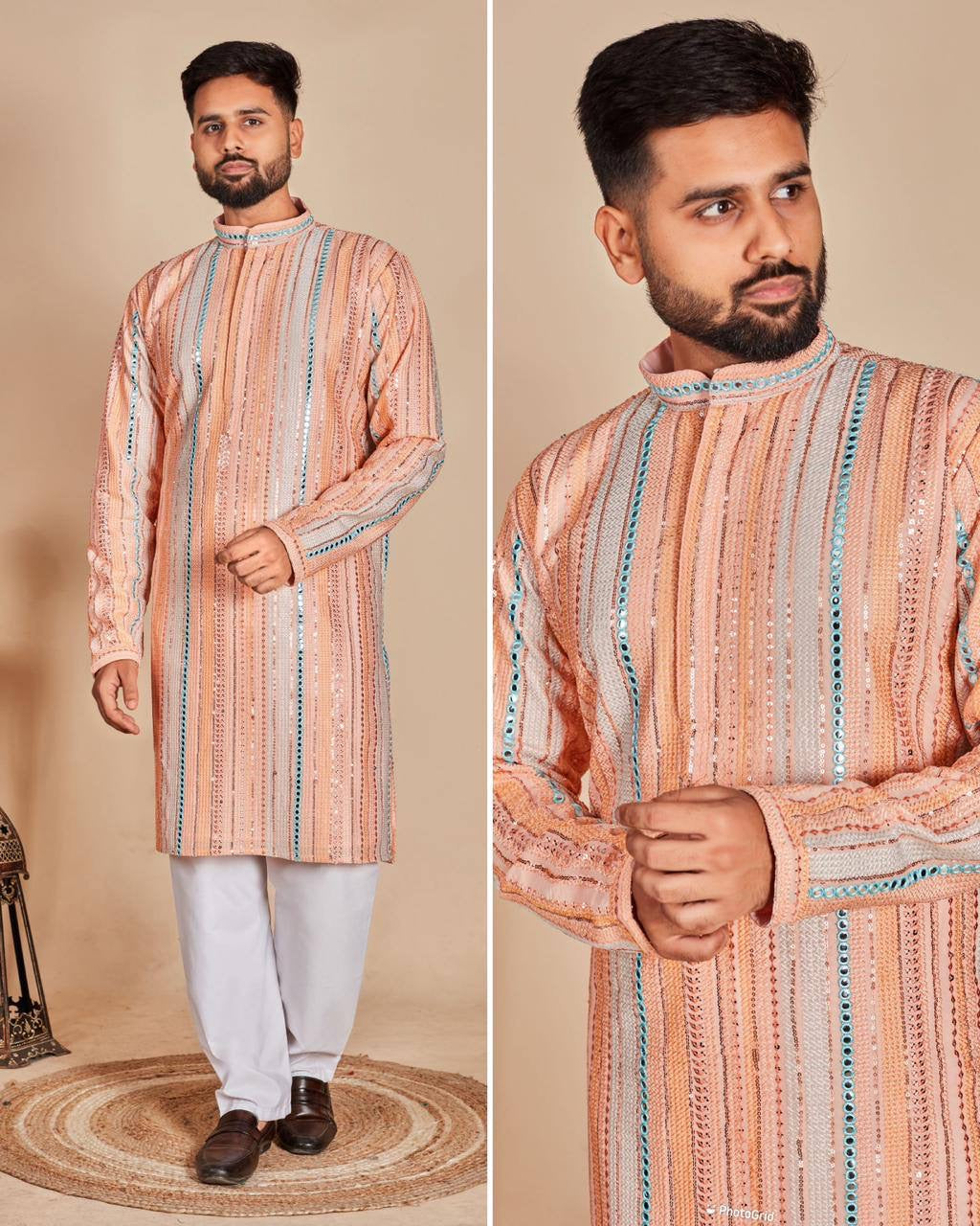 Rajat’s Majestic Georgette Kurta with Pants Set