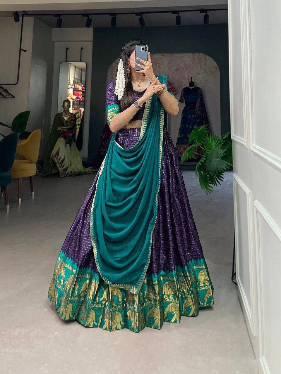 Purple Lehenga Choli Set with Georgette Dupatta š·