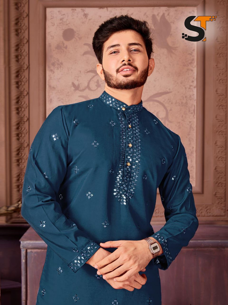Mirror work Kurta with Pants set
