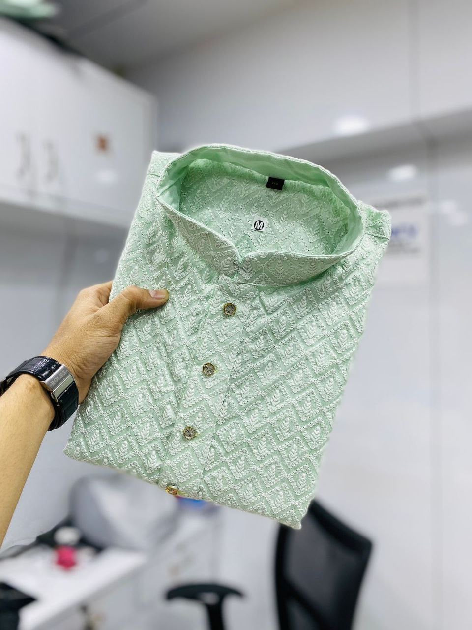 Reyansh Pastel Color Chikankari Men Kurta