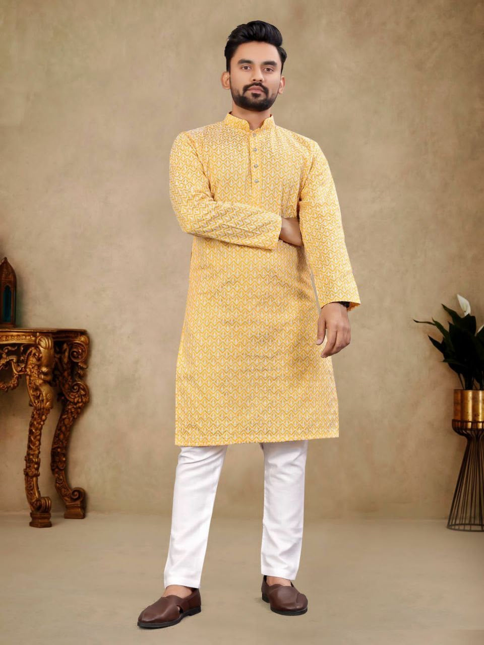 Reyansh Pastel Color Chikankari Men Kurta