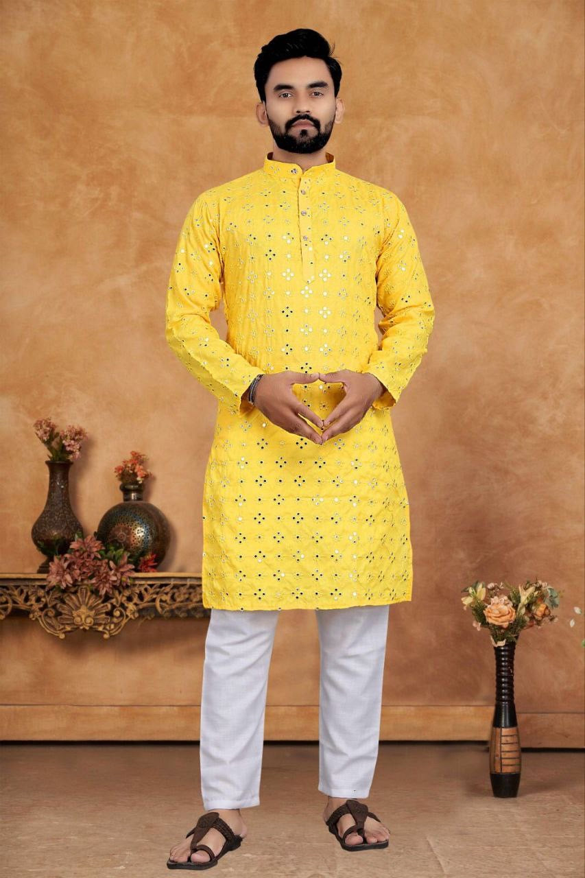 Mirror Work Kurtas for Wedding Season