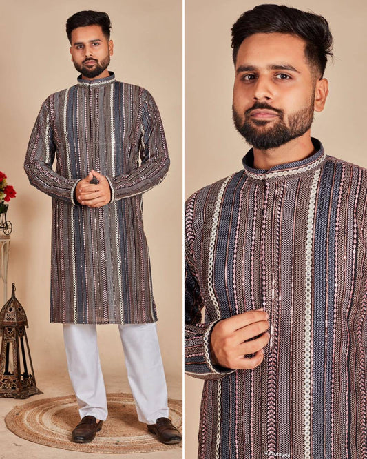 Rajat’s Majestic Georgette Kurta with Pants Set