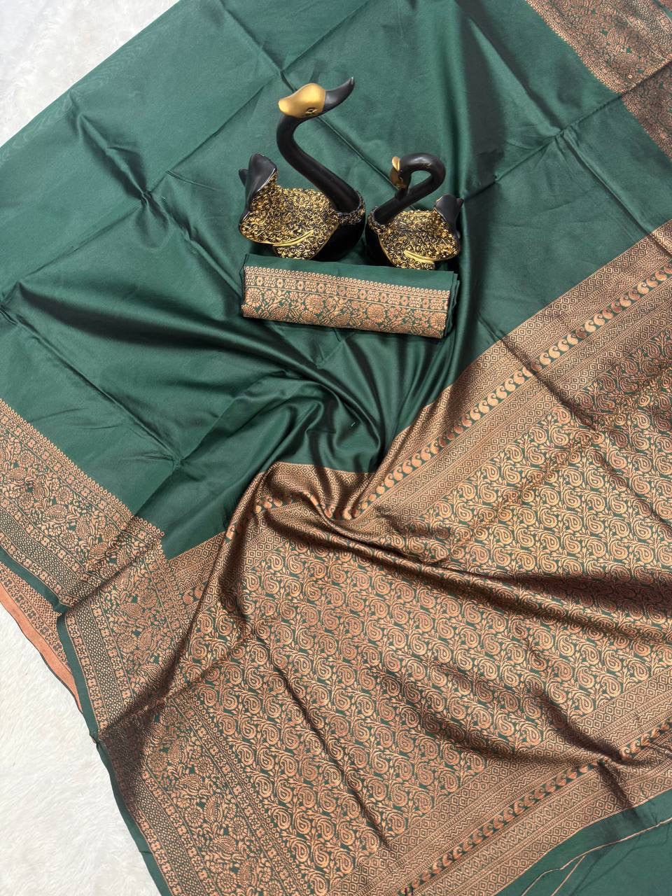 Soft Cotton Green Saree | Wedding Look