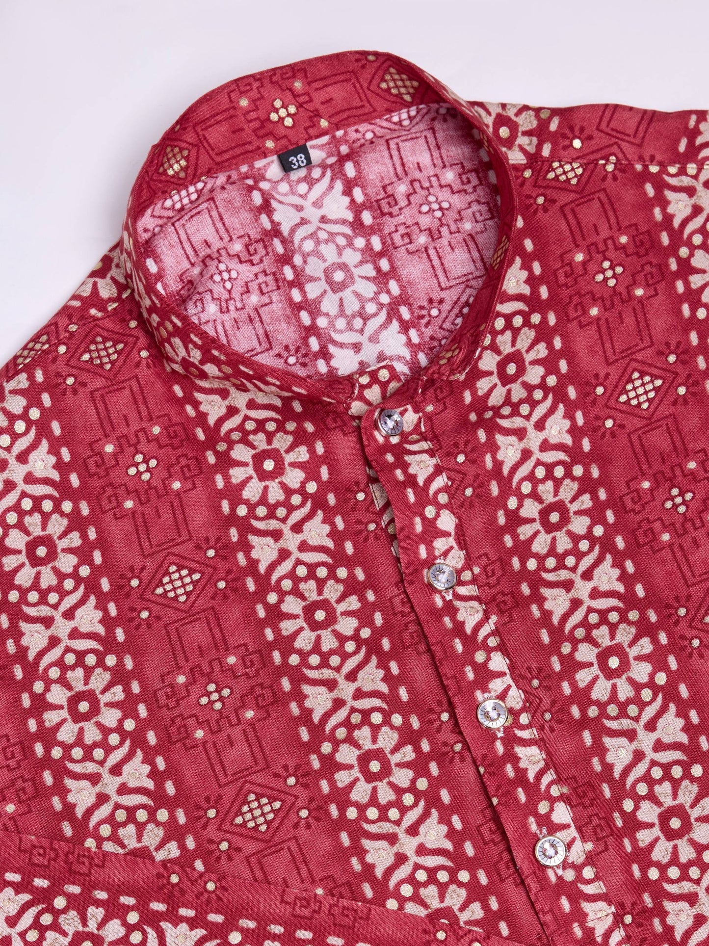 Festive Red Printed Kurta Set