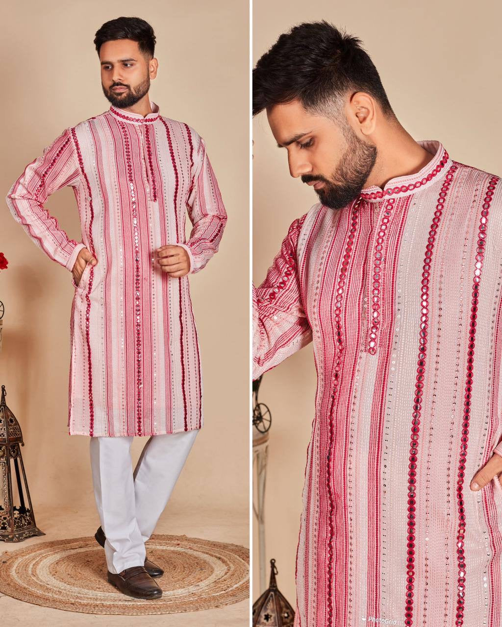 Rajat’s Majestic Georgette Kurta with Pants Set