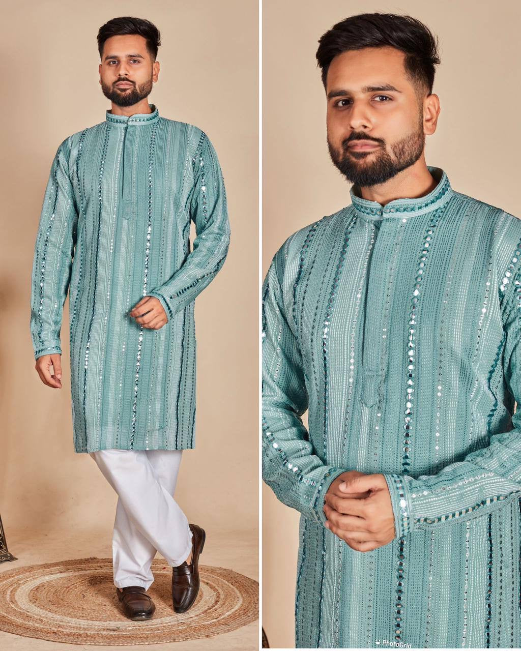 Rajat’s Majestic Georgette Kurta with Pants Set