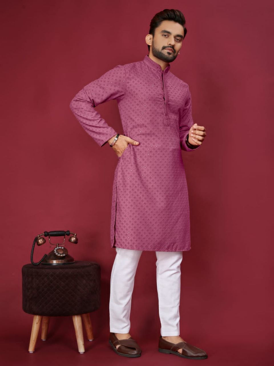 Cotton Rayon Kurta with Pants