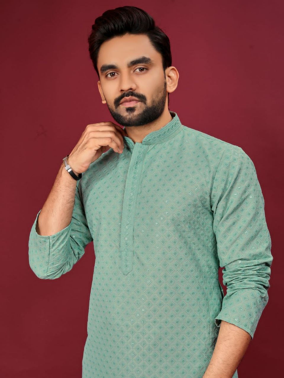 Cotton Rayon Kurta with Pants