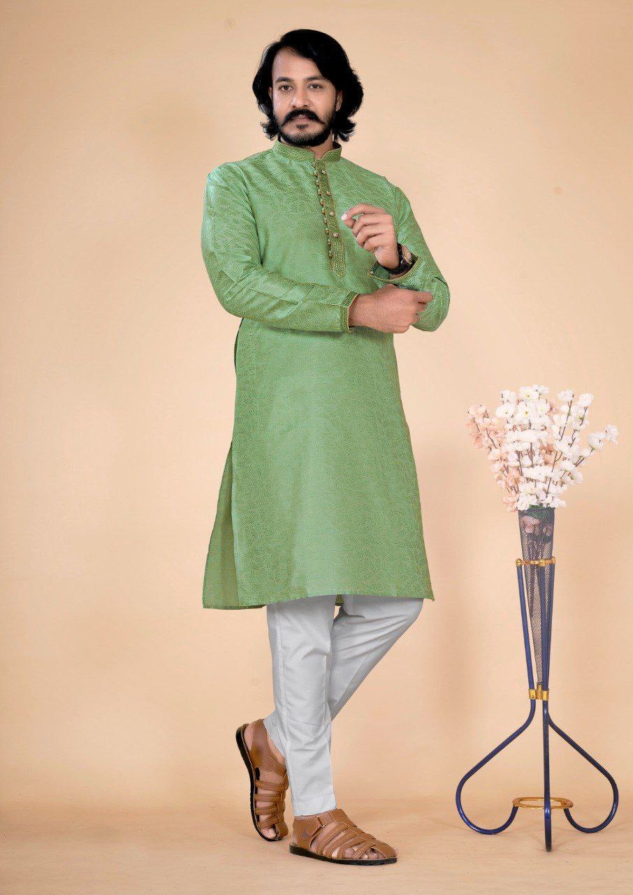 Cotton Silk Kurta with Pants set
