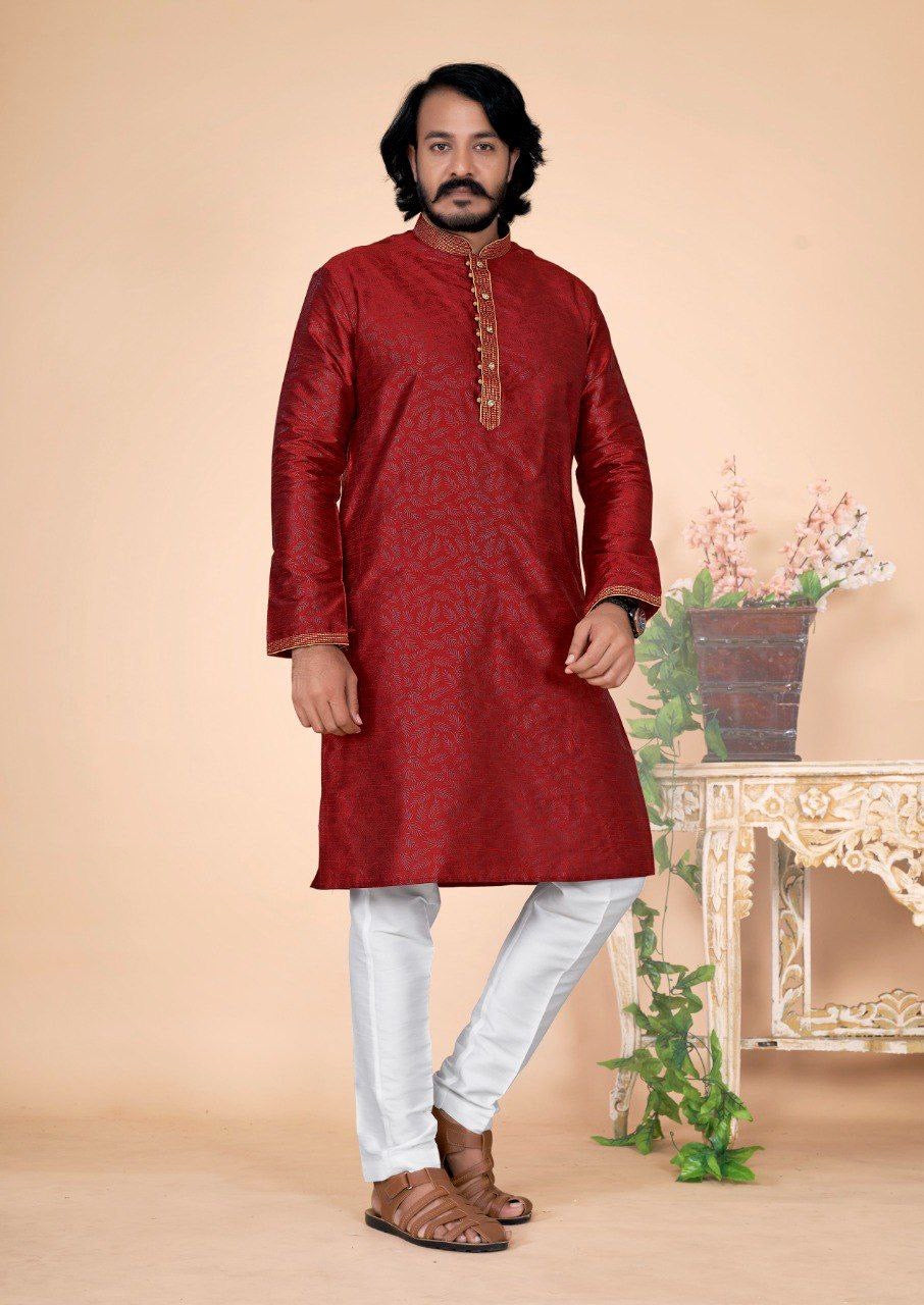 Cotton Silk Kurta with Pants set
