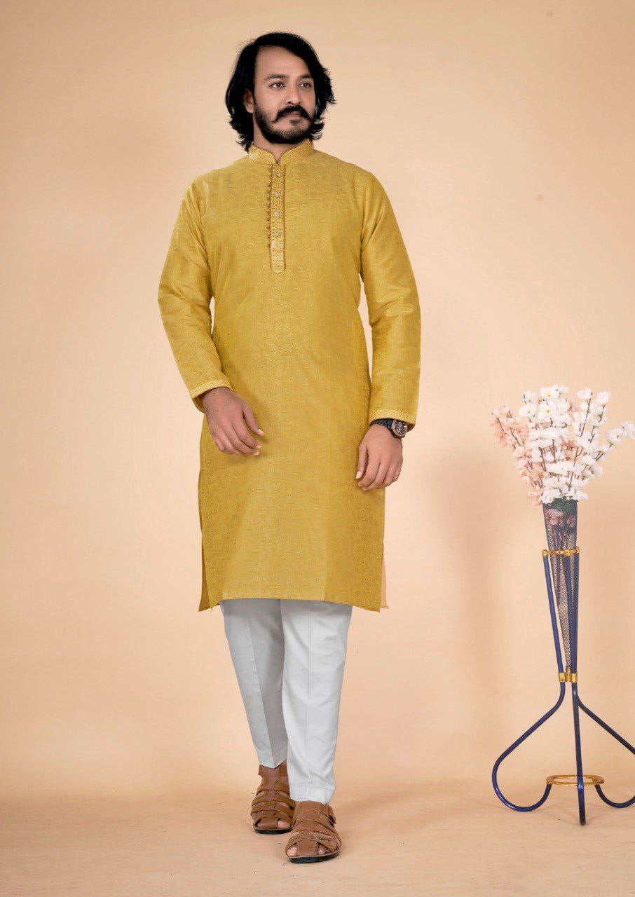 Cotton Silk Kurta with Pants set