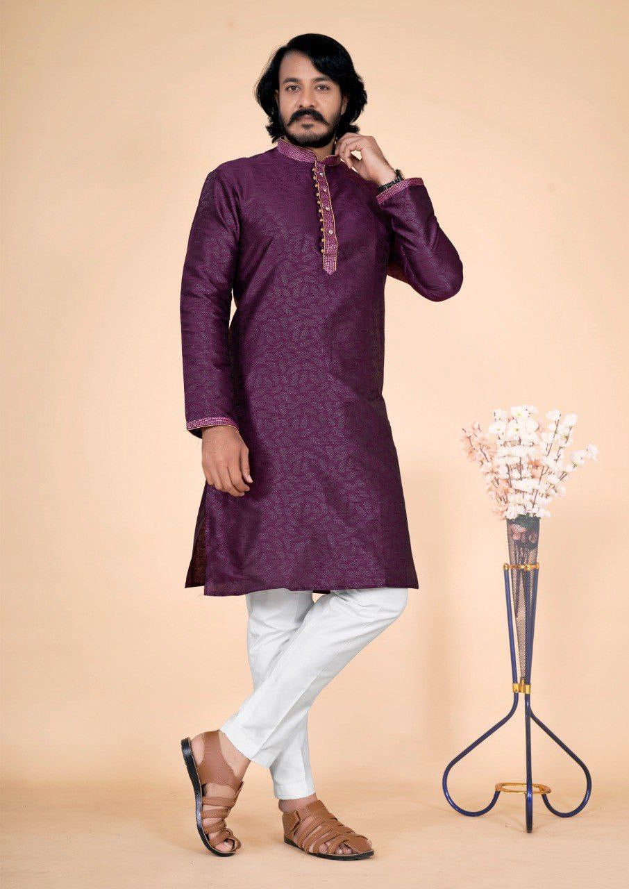 Cotton Silk Kurta with Pants set