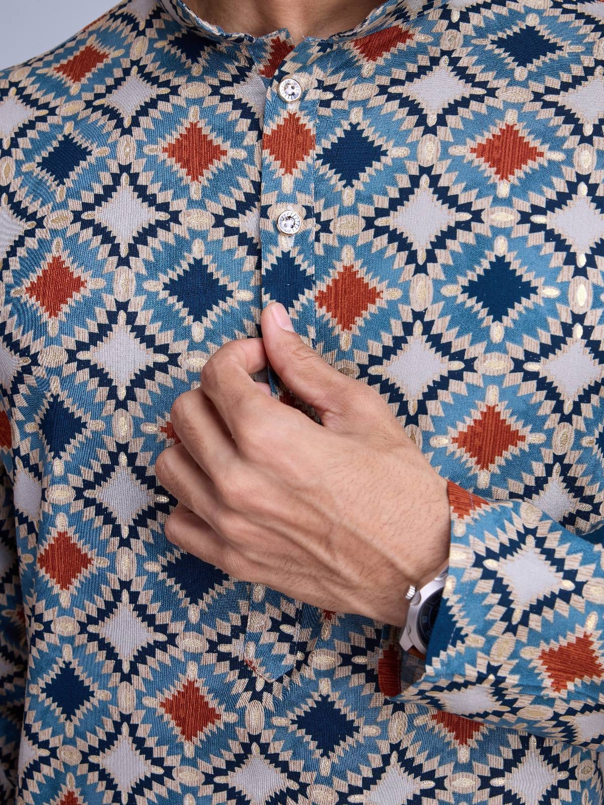Geometric Printed Printed Kurta Set