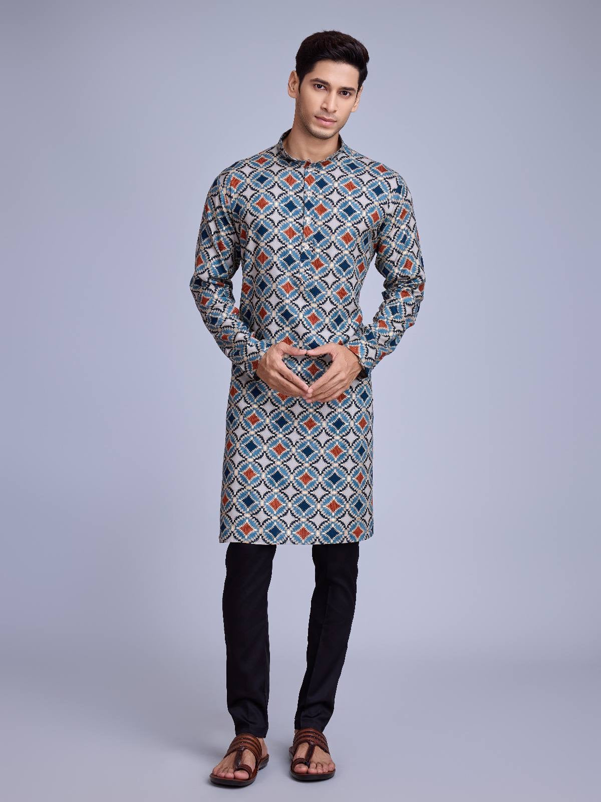 Geometric Printed Printed Kurta Set