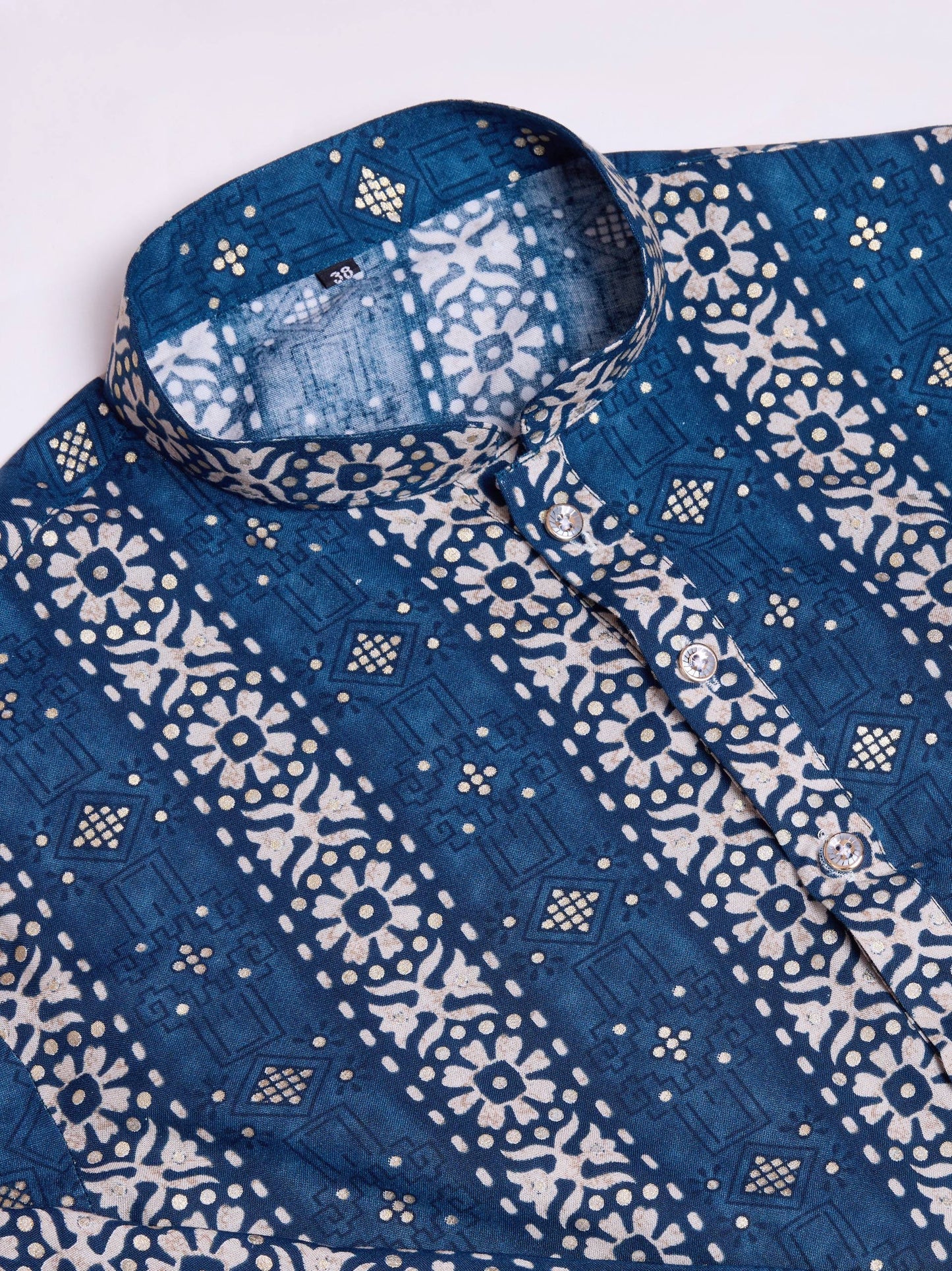 Festive Blue Printed Kurta Set