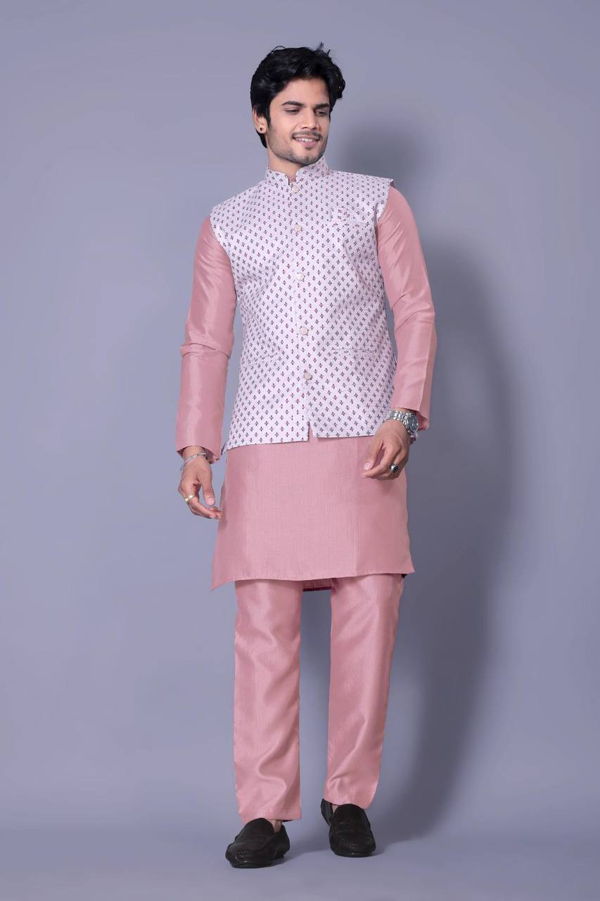 Kurta Set with Nehru Jacket | Groomsmen & Wedding