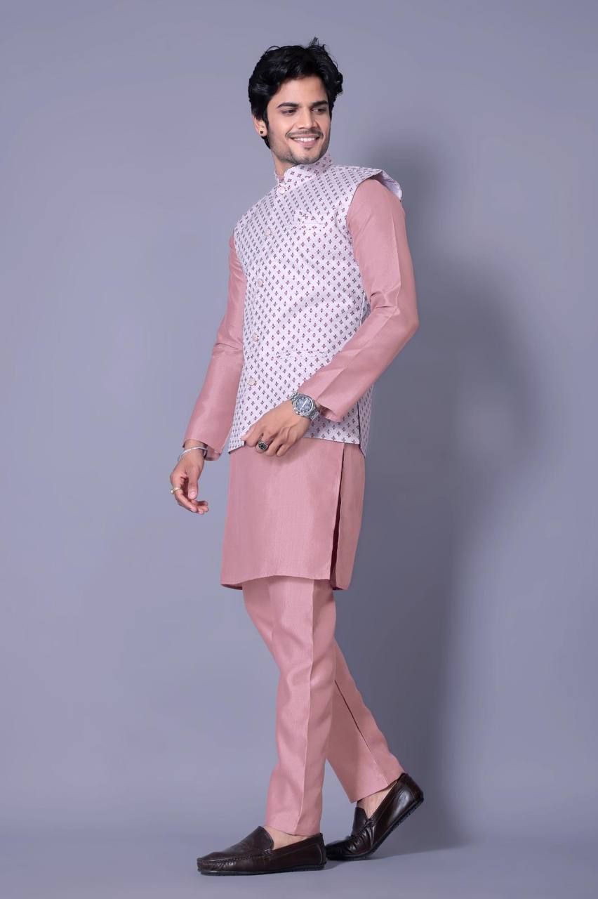 Kurta Set with Nehru Jacket | Groomsmen & Wedding