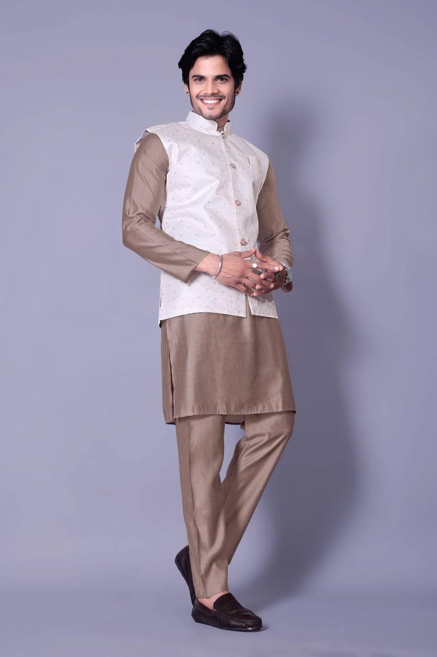 Kurta Set with Nehru Jacket | Festive & Wedding