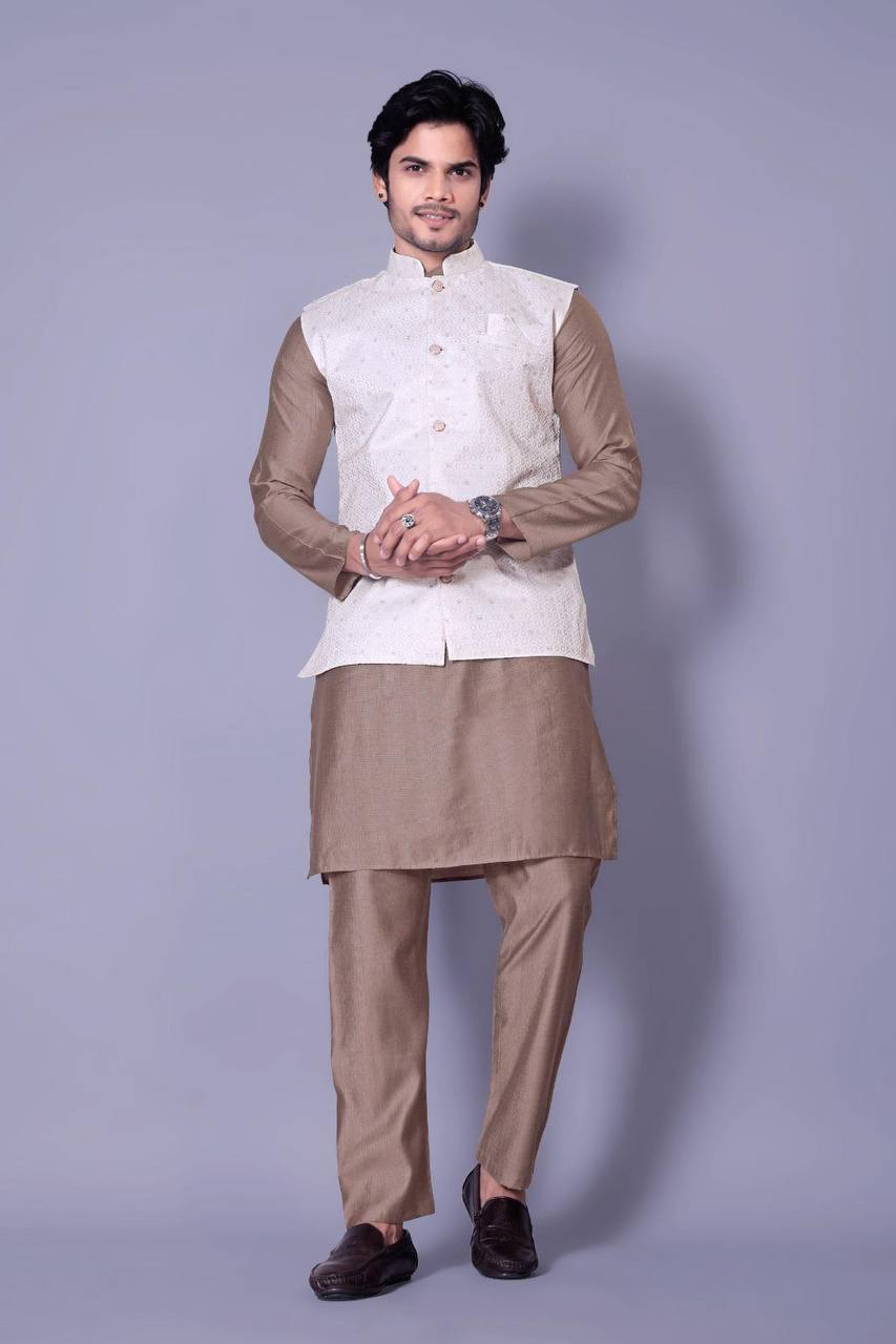 Kurta Set with Nehru Jacket | Festive & Wedding