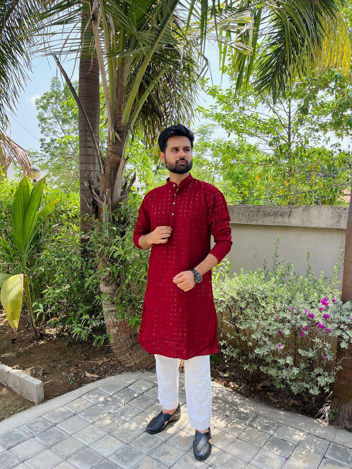 Festive Season Chikankari Sequin Embroidered Kurta Set