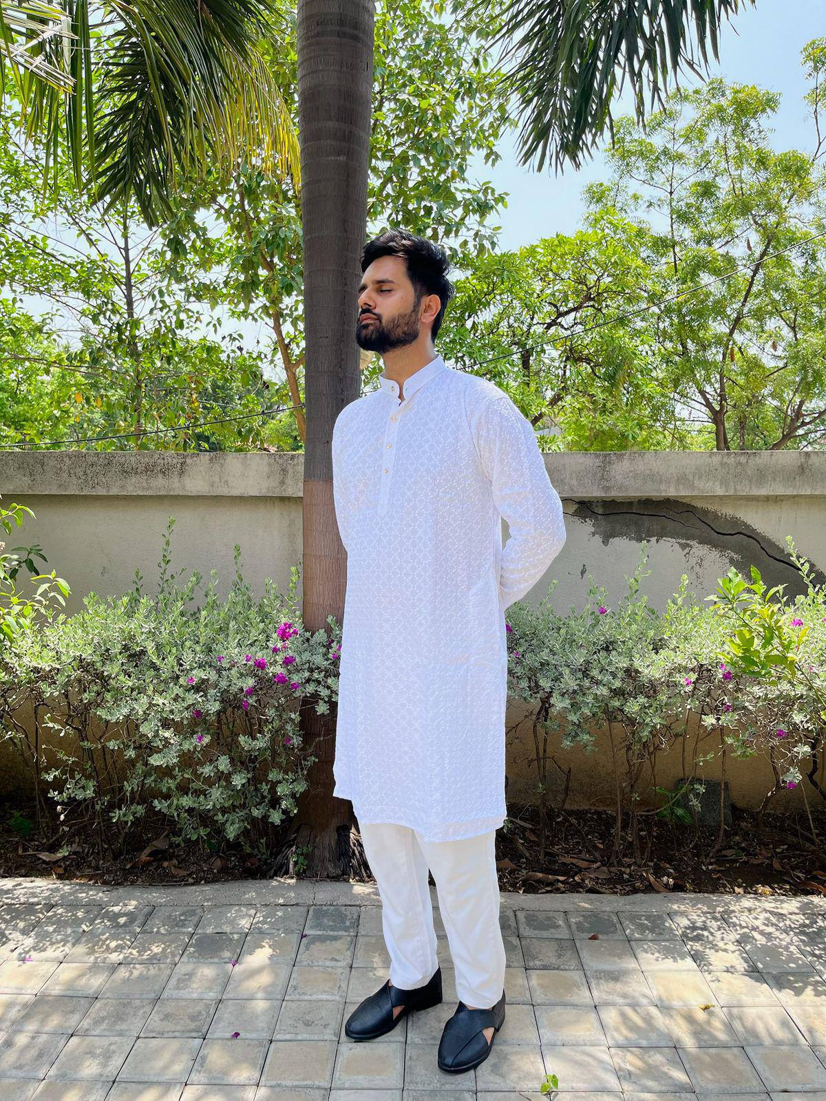 Festive Season Chikankari Sequin Embroidered Kurta Set