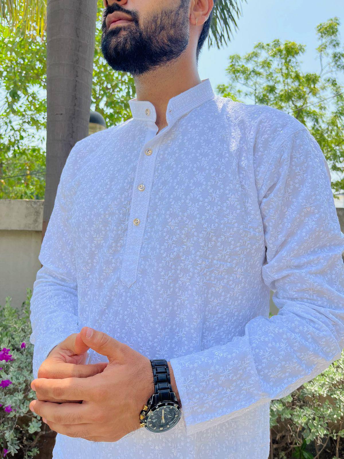 Festive Season Chikankari Sequin Embroidered Kurta Set