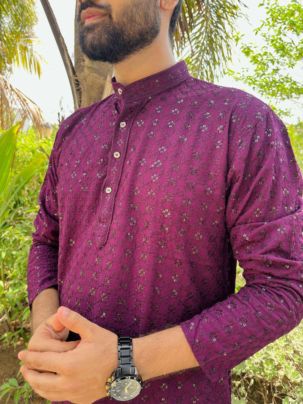 Festive Season Chikankari Sequin Embroidered Kurta Set