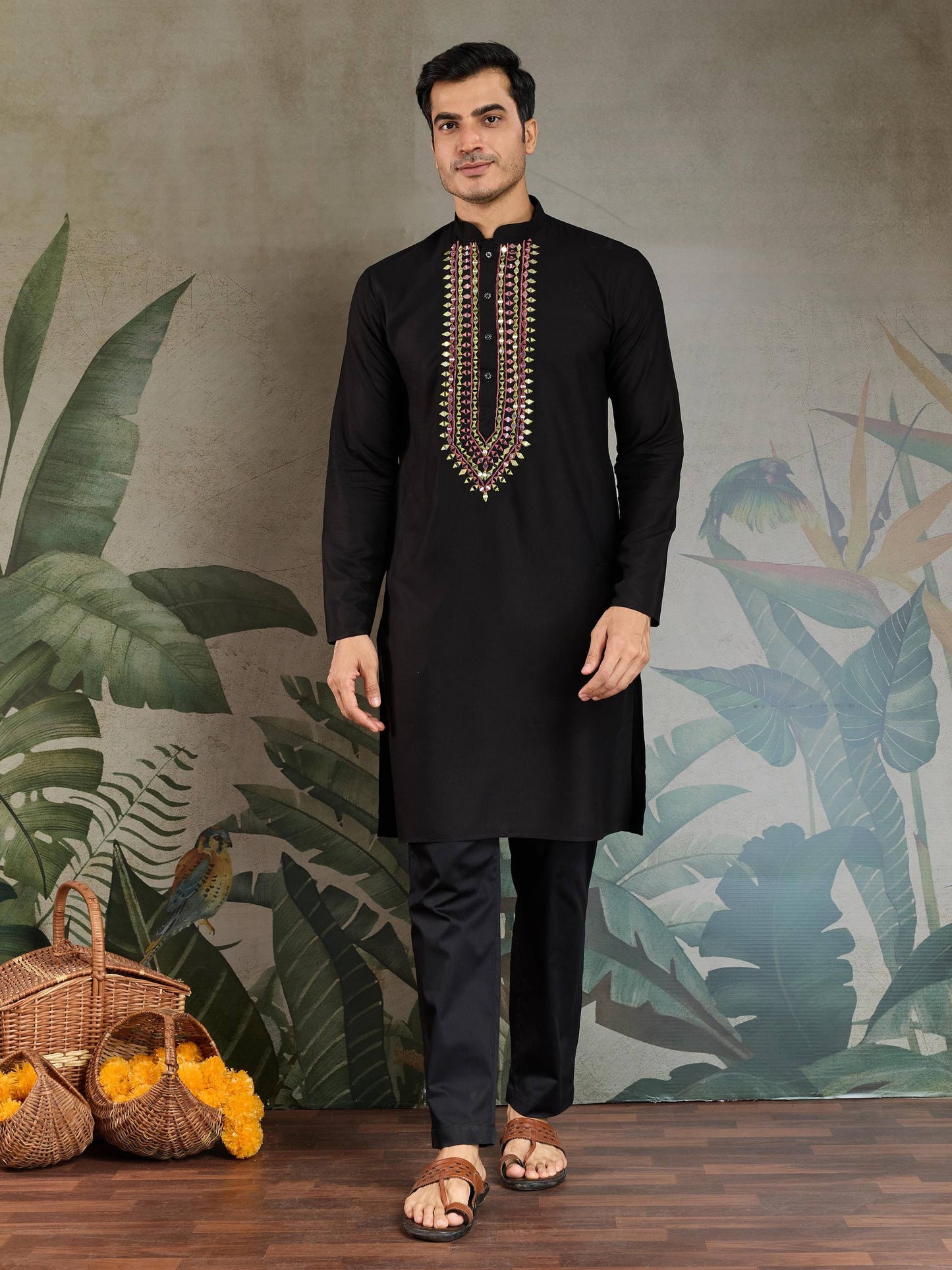 Designer Mirror Work Kurta Set
