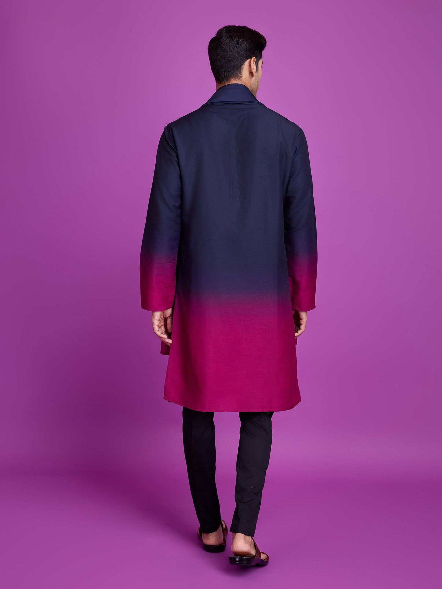 Men’s Ombre Kurta Set with Mirror Work
