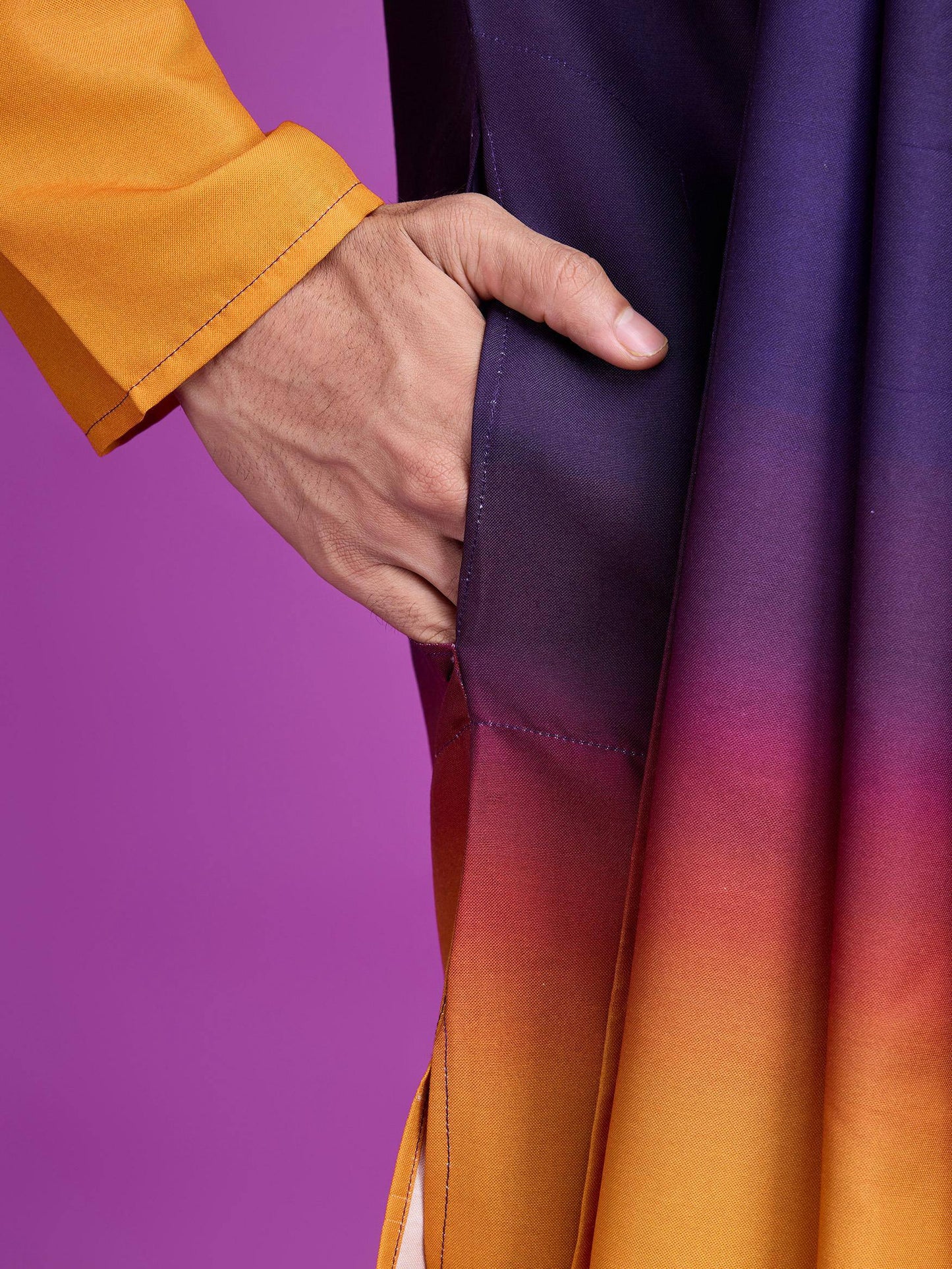 Men’s Ombre Kurta Set with Mirror Work