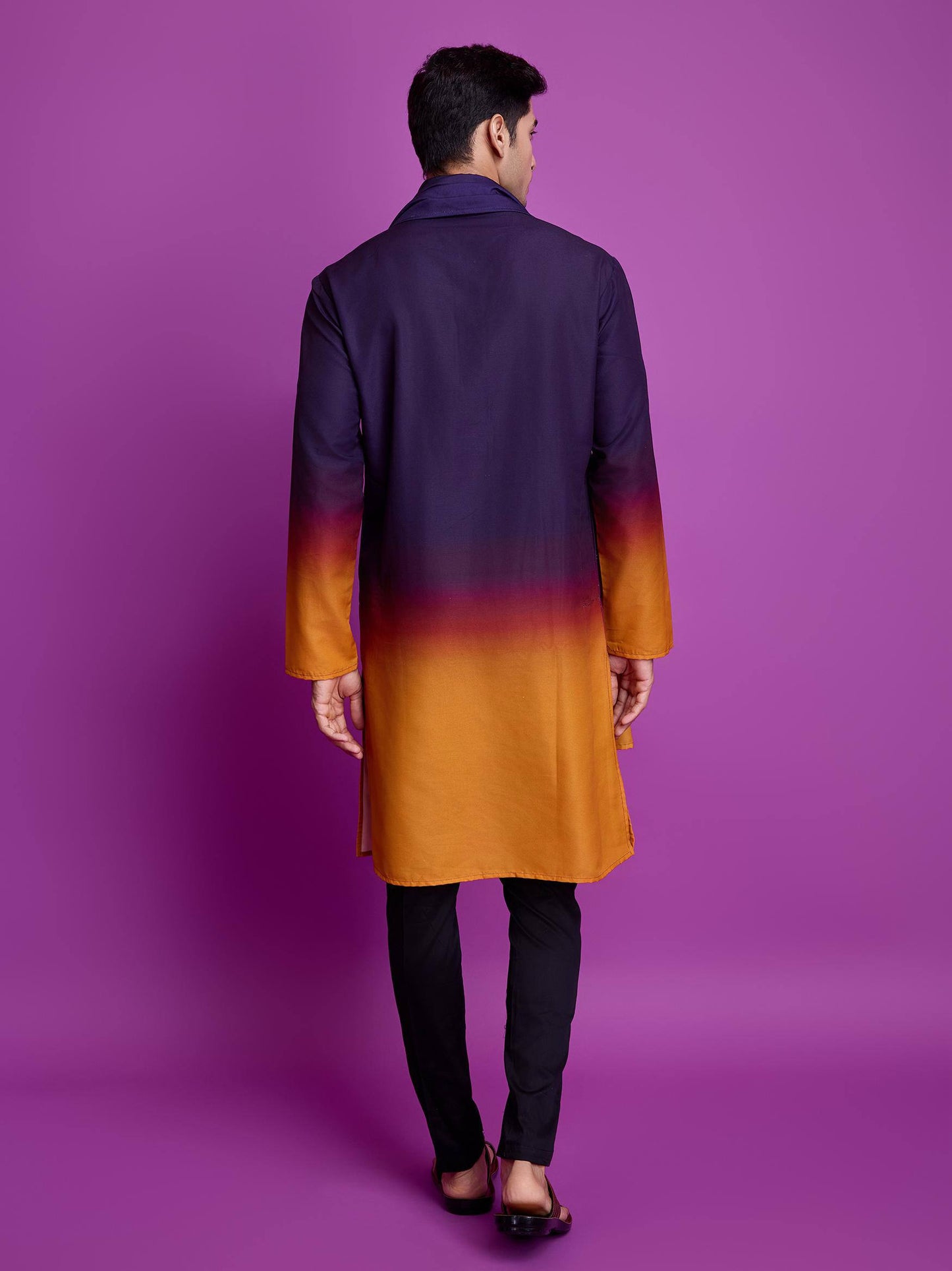 Men’s Ombre Kurta Set with Mirror Work