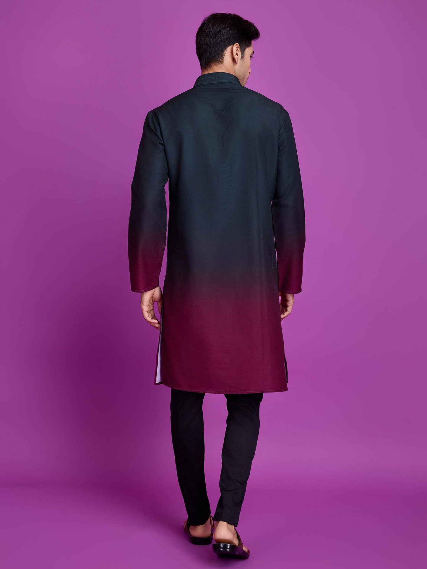Men’s Ombre Kurta Set with Mirror Work