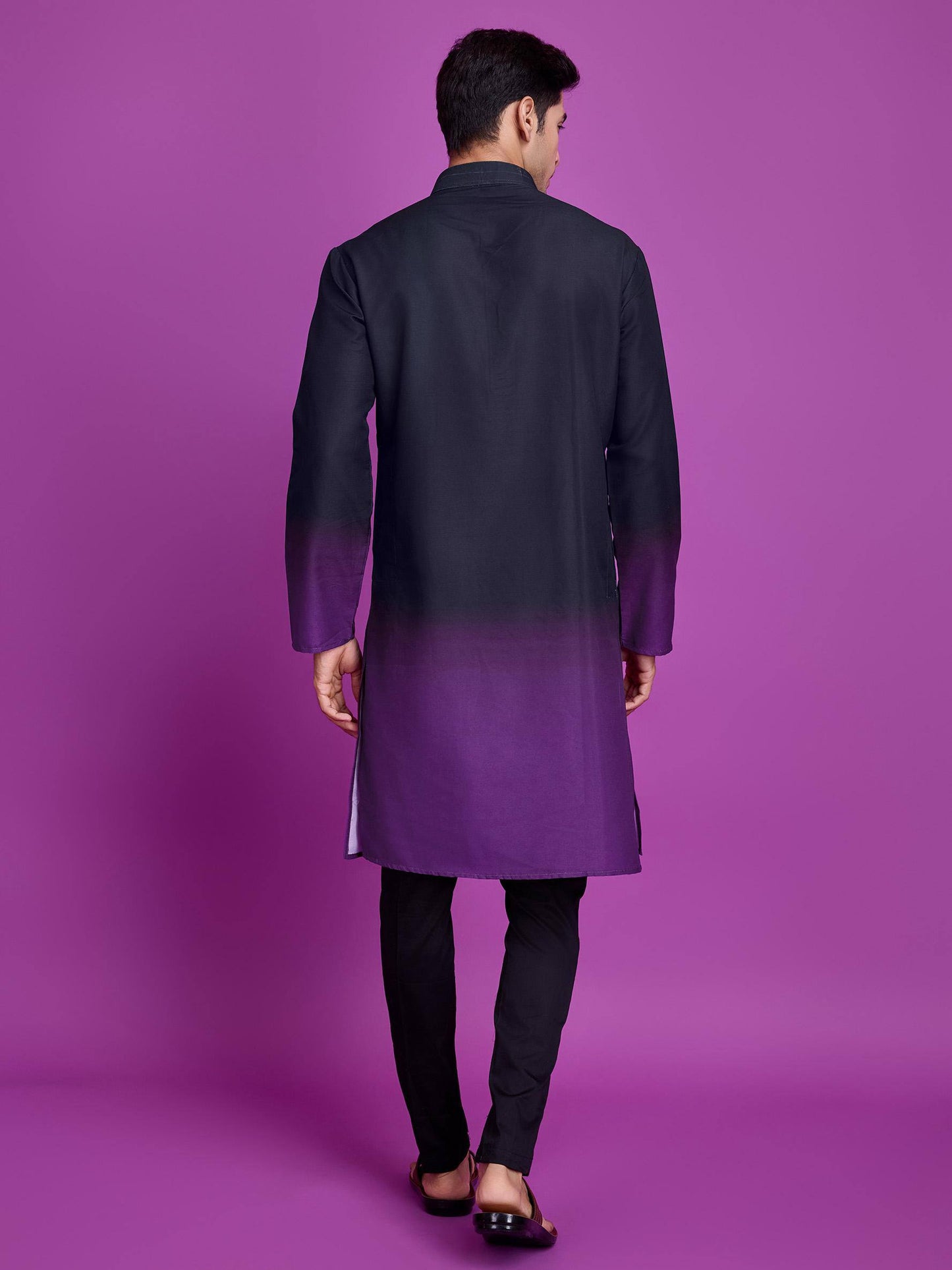 Men’s Ombre Kurta Set with Mirror Work