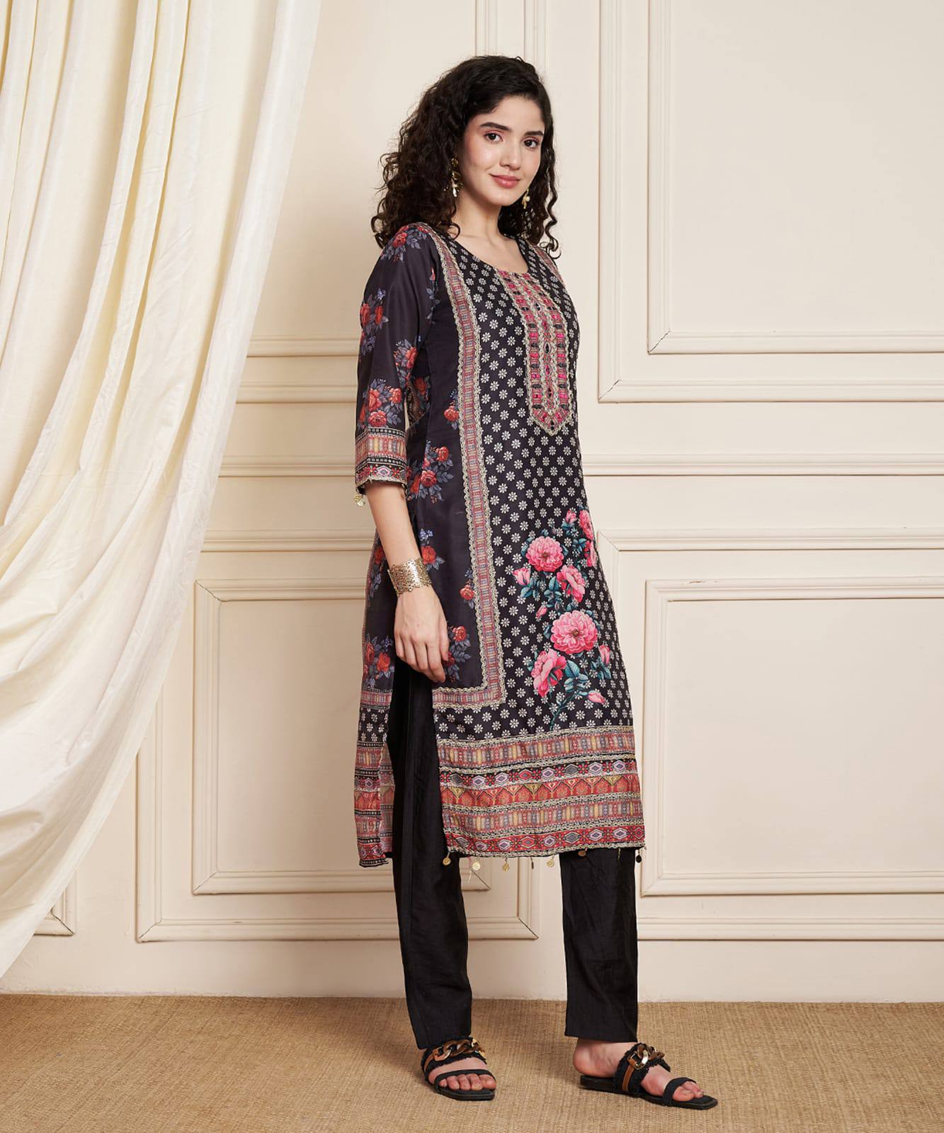 Elegant Black Kurti Set