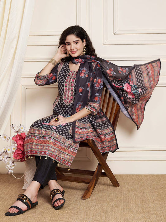 Elegant Black Kurti Set