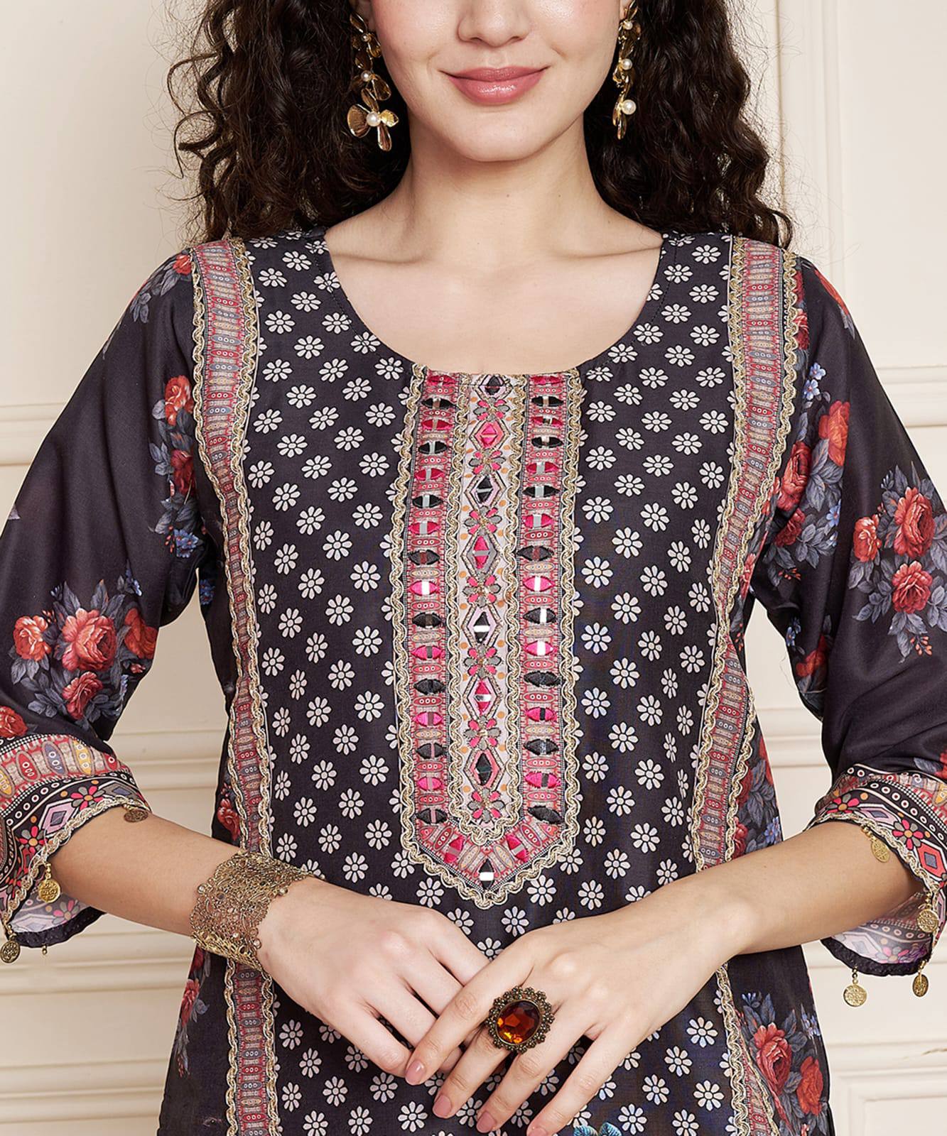 Elegant Black Kurti Set