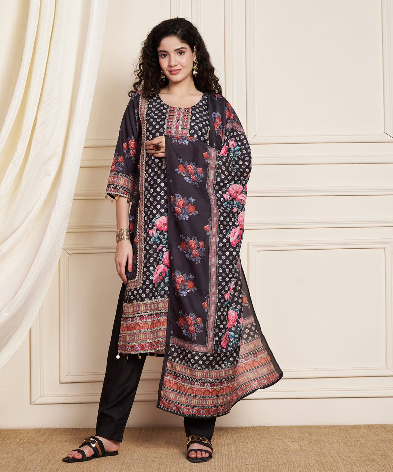 Elegant Black Kurti Set