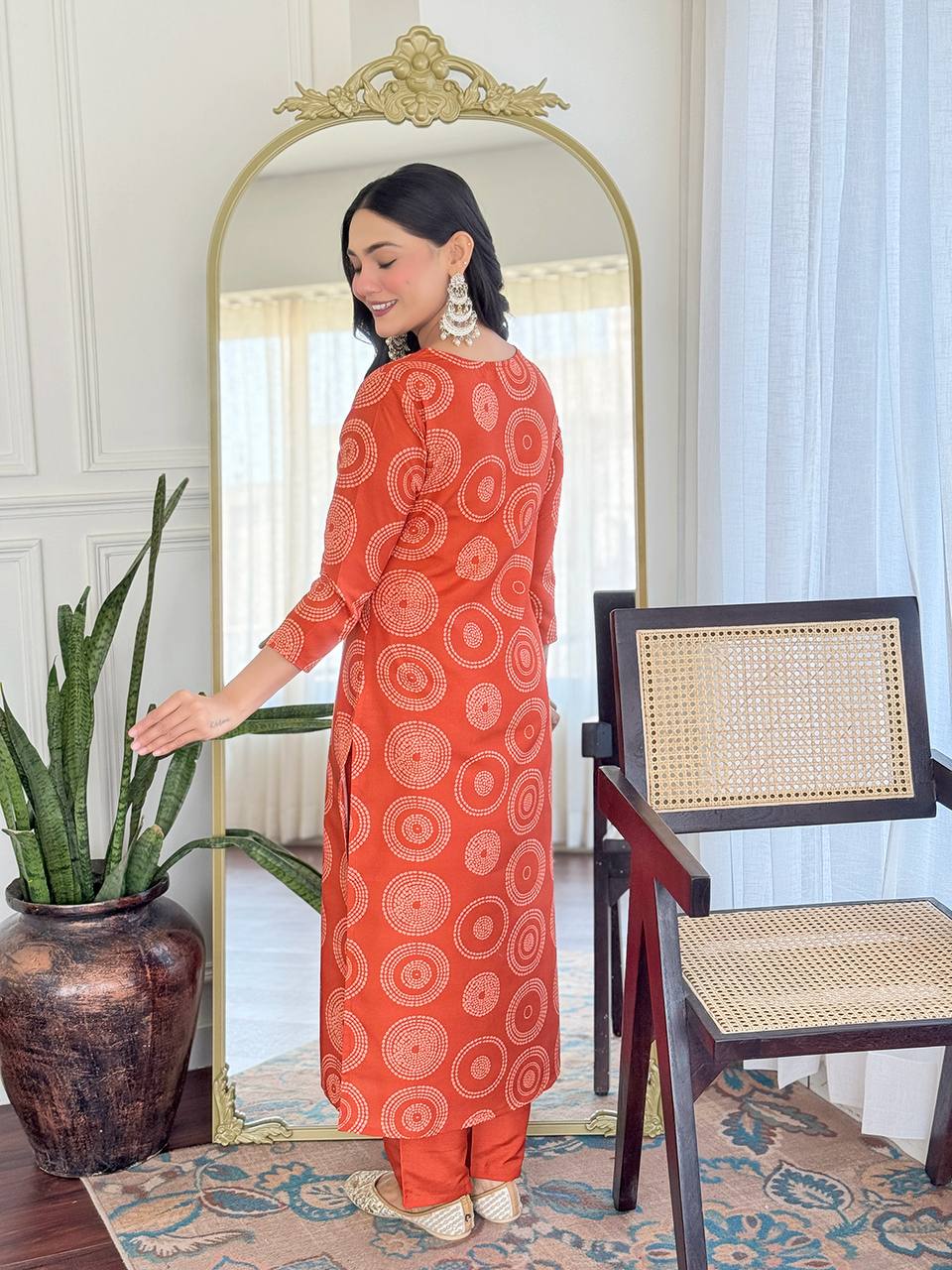 Embroidered Rayon Kurti Set with Dupatta
