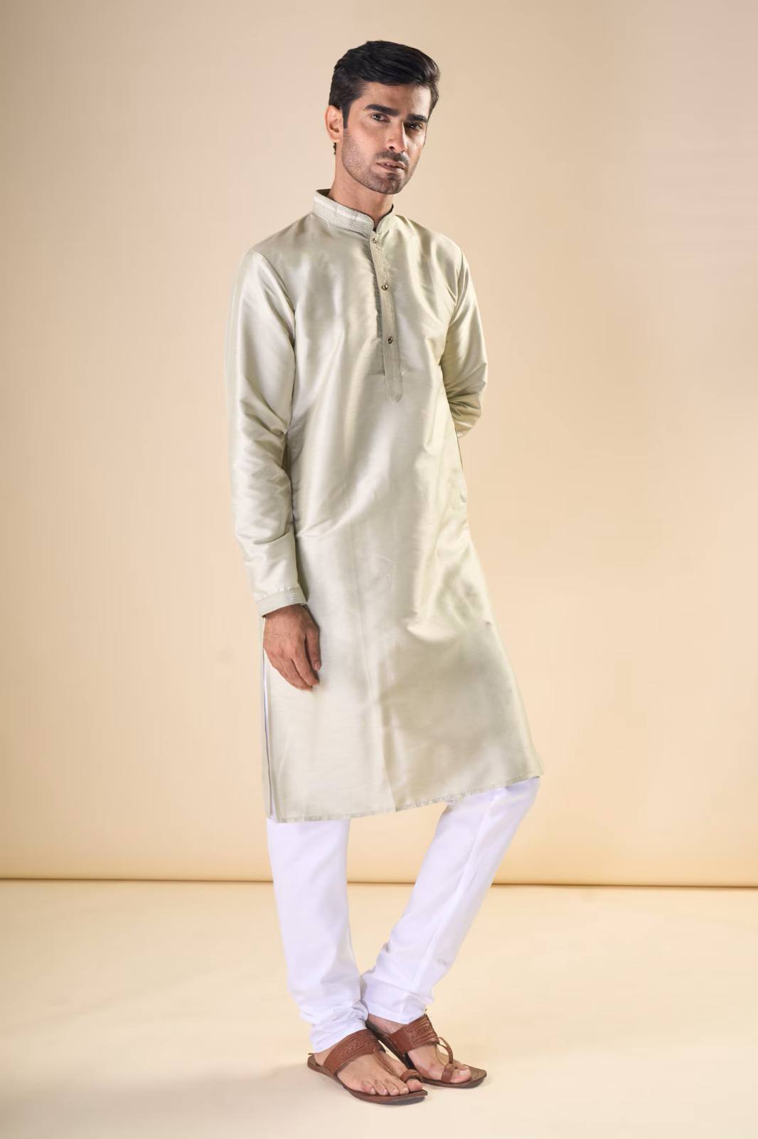 Men Cotton Silk Kurta Set