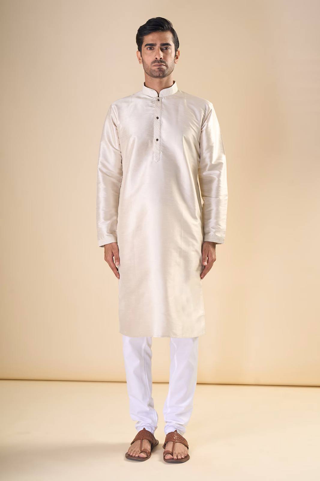 Men Cotton Silk Kurta Set