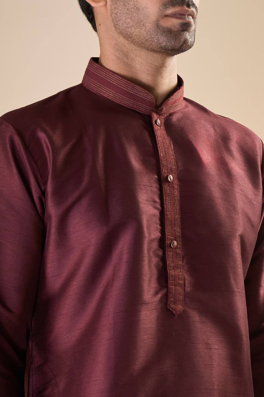 Men Cotton Silk Kurta Set