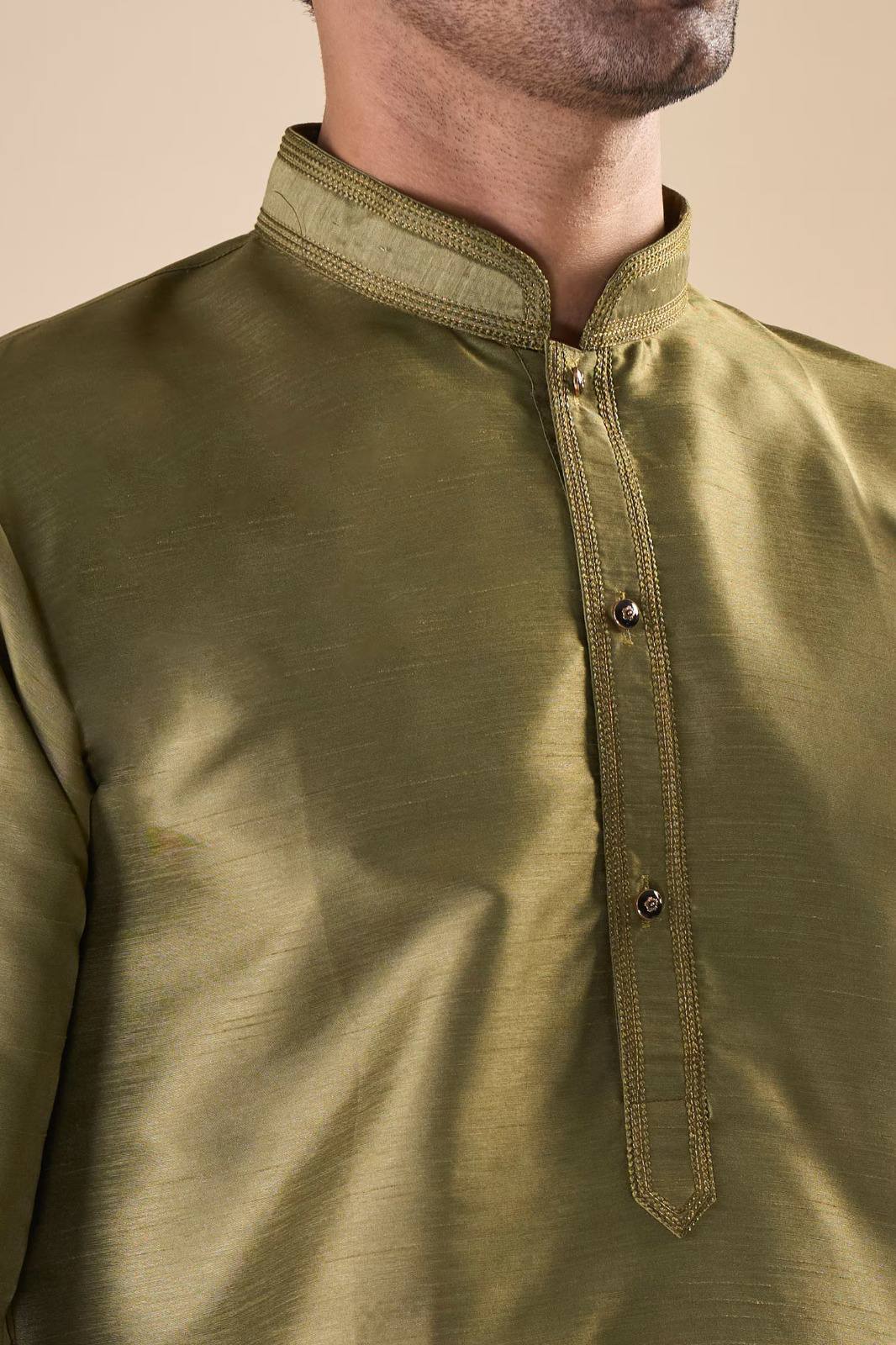 Men Cotton Silk Kurta Set